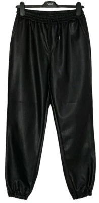 Ladies Next PU Faux Leather Black Jogger UK 10, 12 - Image 1 of 4