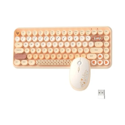 AJAZZ 308i Color Gradient Wireless Retro Typewriter Keyboard and Mouse Set - Image 1 of 4