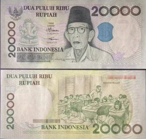 1998 / 2004  Indonesia 20000 RUPIAH IDR BANKNOTE CURRENCY UNC - Picture 1 of 1