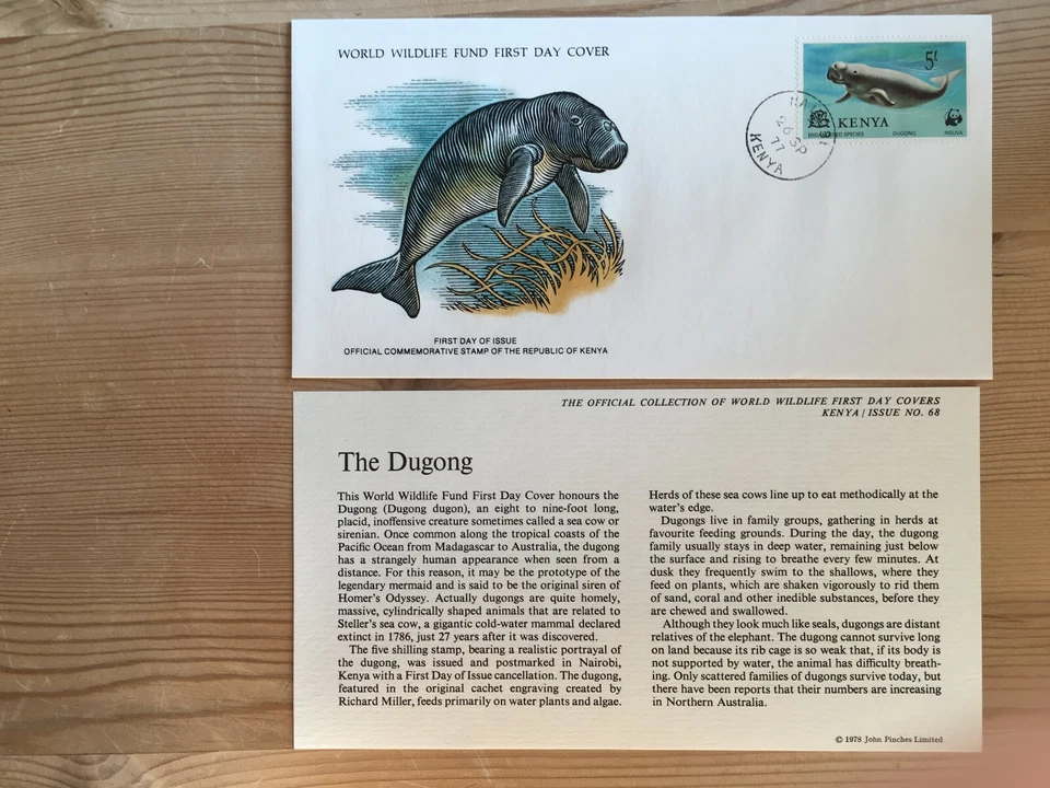 KENYA 1977 FDC WWF 068 DUGONG - Image 1 of 1