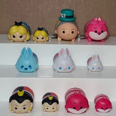 LOT Of Disney Alice In Wonderland Tsum Tsum Vinyl Figures Mad Hatter Cheshire - Image 1 of 4