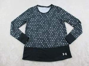 Under Armour Shirt Girls Extra Large Black All Over Print Spell Out Kids Youth* - Picture 1 of 9