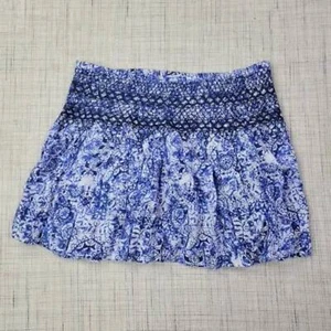 Scoop NYC Women's Blue Flared Crinkle Fabric Mini Skirt Size Small - Picture 1 of 7