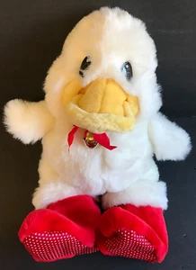 Weihnachten Santa Ente House Of Lloyd Stofftier, rote Booties, Plüsch 1991 - Bild 1 von 9