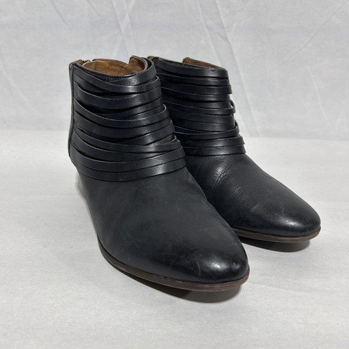Clarks Artisan Stivaletti Stivaletti Scarpe Donna Taglia 7 Nero Pelle Zip Up