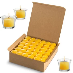 Bulk 72 Citronella Duftvotivkerzen - gelbe Farbe 10 Stunden verlängerte Brennen... - Bild 1 von 8