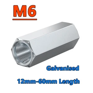 M6 High Hex Connection Nuts Hexagon Connector Connecting Rod Bar Stud Long Nut - Picture 1 of 11