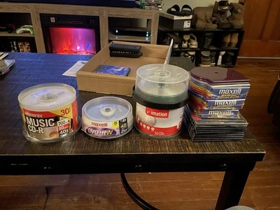 Memorex Music CD-R, Maxell DVD+RW, Imation CD-R, Maxell Disc Lot 83 Cds 15 Dvds - Image 1 of 4
