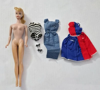 X-355 VINTAGE 1960'S MATTEL BARBIE SOLID BODY BLONDE PONY TAIL W/ ORIG CLOTHES - Image 1 of 4