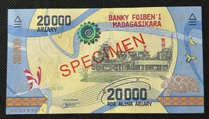 Madagascar  - 20000 ariari 2017 , P 104bs , Specimen no. 0003 ,   UNC - Picture 1 of 5