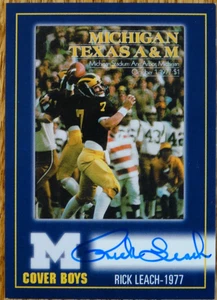TK LEGACY  RICK LEACH  Auto Card  1977 M Cover Boys  MICHIGAN WOLVERINES - Picture 1 of 2