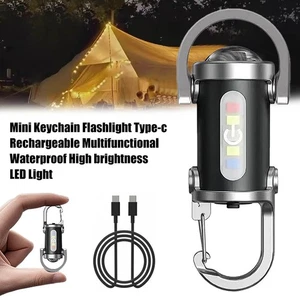 superhelle Mini Schlüsselanhänger Taschenlampe LED wiederaufladbar& Akku - Bild 1 von 15