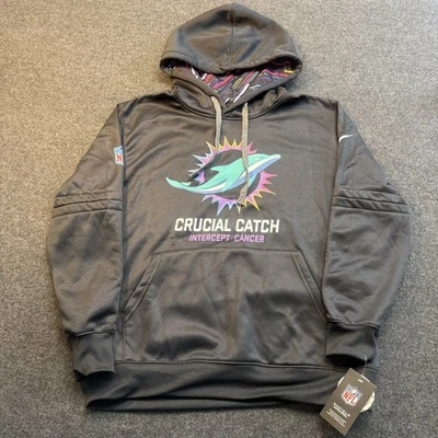 Nike Miami Dolphins NFL Crucial Catch Intercept Cancer Pullover Sudadera con Capucha Talla Med Foto 1 de 4