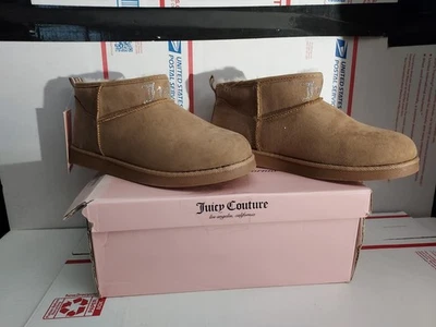 New Juicy Couture Kerri Women's Winter w/ FUR Boots Natural Suede Sz 7 M ☆#trl8 - Image 1 of 4
