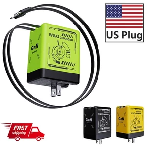 Cargador Gan 2 en 1 W&O (Tipo C/L), Compatible 20 W Rápido, Pared Retráctil - ENCHUFE EE. UU. - Imagen 1 de 11