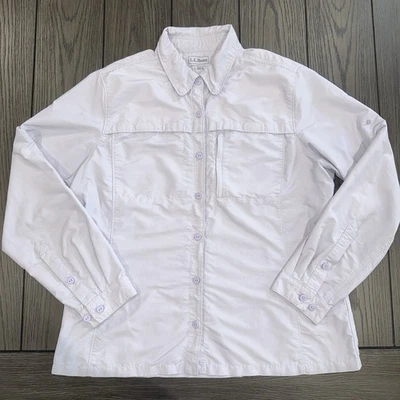 LL Bean Womens Tropicwear UV Protection Long Sleeve Shirt Mountain Lilac Size L - Image 1 of 4