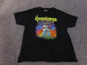 Vintage Goosebumps Shirt Mens Large Black Horror R L Stine Graphic Tee 2000s - Picture 1 of 16