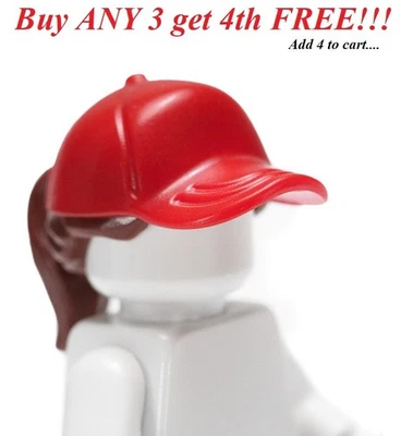 ☀️NEW LEGO Minifigure Minifig Headgear Head Cover Hat Female Hair Reddish Brown - Image 1 of 4