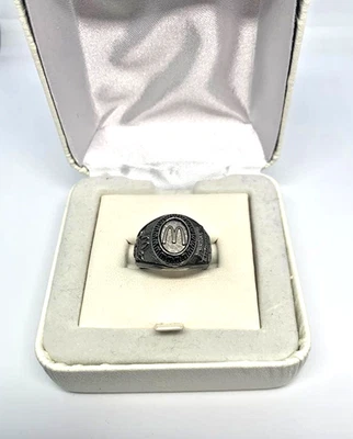 Vintage McDonalds Employee Ring 1982 Silver Company Heavy Ring US Size 7 - Image 1 of 4