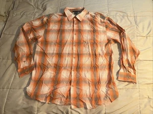 VINTAGE Marithe Francois Girbaud Blue Shirt Men’s 2XL XXL Orange White 90’s Y2K - Picture 1 of 7