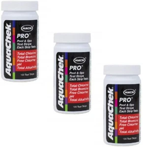 AquaChek 511710 5-in-1 Chlorine Test Strips, 100 strips/bottle, 3-Pack - Picture 1 of 1