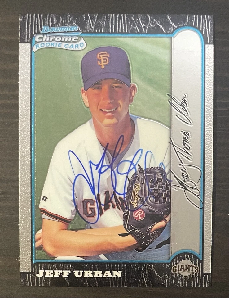 1999 Bowman Chrome #82 Jeff Urban San Francisco Giants Signed Card Autographed - Image 1 of 1