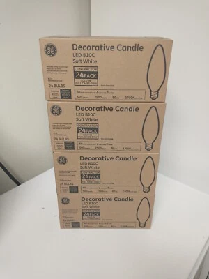 96 Pack GE Soft White LED B11C Candelabra Base Bulbs 60w EQ 5w Decorative Candle - Image 1 of 4