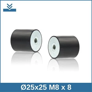 C Ø25x25 M8 x 8 NK 55° Shore Gummi Metall Puffer Silentblock - Picture 1 of 2
