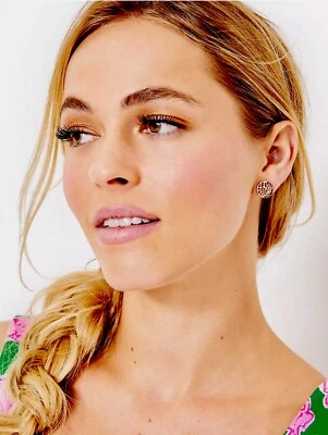 Lilly Pulitzer NWT Lilly Logo Stud Earrings Gold Metallic - Image 1 of 4