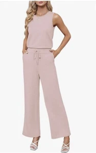 Rosa Overalls Freizeit weites Bein Hose Overall Größe L.    (S). - Bild 1 von 6