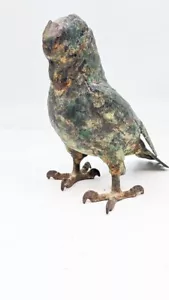 RAR Vintage 8" Gusseisen Metall Japan Kakadu Papagei Vogel Figur Statue schwer - Bild 1 von 10