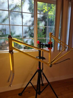 Vintage 1972 Schwinn World Traveller Bicycle Frame Yellow - Image 1 of 2