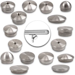 Endkappen Rohrstopfen Abschlussdeckel Stopfen Rohrkappe Geländer Edelstahl V2A - Bild 1 von 14