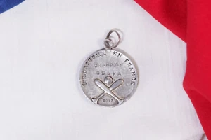 Antique 935 Thousandth Silver Baseball Medal, Sports Medal, Sports Jewelry - Picture 1 of 5