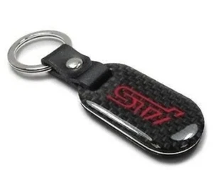 Subaru STI Logo Carbon Fiber Keychain fob Impreza Legacy Outback OEM Genuine WRX - Picture 1 of 2