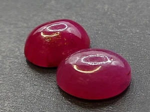 2 natural ruby cabochons - untreated loose Ruby gemstones 10.20 CTS - Picture 1 of 10