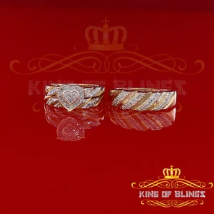 Anillo amarillo de plata esterlina 0,33 quilates de diamantes reales talla 10 y talla 7 para mujer - Imagen 1 de 12