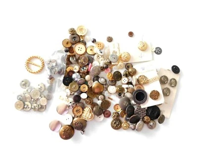Bulk Vintage Metal Buttons, 10 Ounces Assorted As Found for Crafts, Sewing, Art - Image 1 of 4