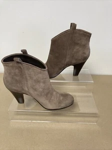 ASH Mika Gray Mink Suede Boots Block Heel Ankle Booties UK 4 US 6 EU 37 59799 - Picture 1 of 17
