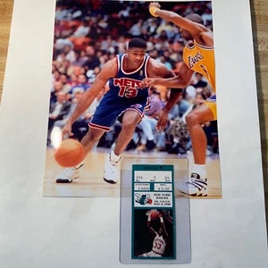 Kendall Gill + Jerrod Mustaf NBA Debuts Ticket 11.02.1990 - Hornets v. Knicks EX - Bild 1 von 3