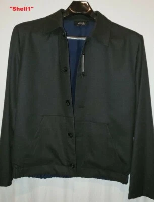 MURANO Hombres Nuevo $250 Reversible 2 en 1 Chaqueta Abrigo AJUSTE CEÑIDO Pequeño S Gris y Azul Marino Foto 1 de 4