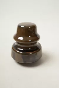 Molted Brown Ceramic Antique Insulator (P1R-28) Power Line Unmarked - Picture 1 of 9