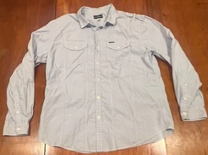 MARC ECKO Cut & Sew Mens Long Sleeve Dress Shirt Sz XL White Striped Botton Down - Picture 1 of 7