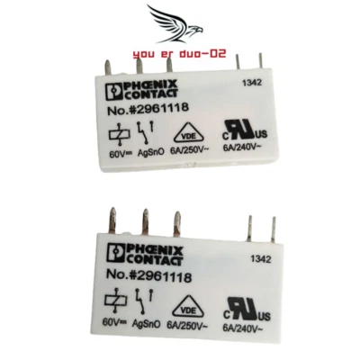 AUTOMATEFITTING 10 PC Brand NEW No.#2961118 Phoenix Contact Miniature Relay 5 Pins 60V 6A/250VAC