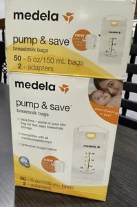 Medela Pump and Save 5 oz Clear Breast Milk Bags, 38 Count Open Box New - Picture 1 of 5