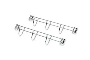 Seitenleiste mit 3 Haken, 13,4" breit, passend für 3/4" Poldurchmesser, chromfarben, 2er-PACK - Bild 1 von 2
