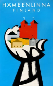 Póster de viaje vintage de Hameenlinna, Finlandia - Imagen 1 de 1