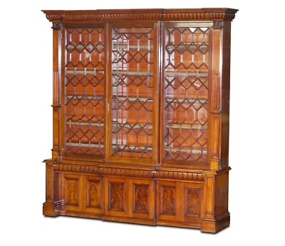 MONUMENTAL 2.9 METER TALL ANTIQUE VICTORIAN MAHOGANY ASTRAL GLAZED BOOKCASE - Image 1 of 4