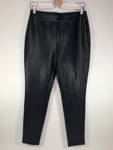 Leith Leggings Pants Black High Rise Faux Leather Side Zip Women’s Medium M - Picture 1 of 5