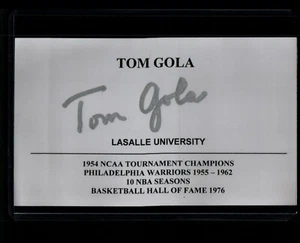 TOM GOLA LASALLE UNIVERSITY AUTHENTIC AUTOGRAPHED 3 X 5 CARD - Picture 1 of 11